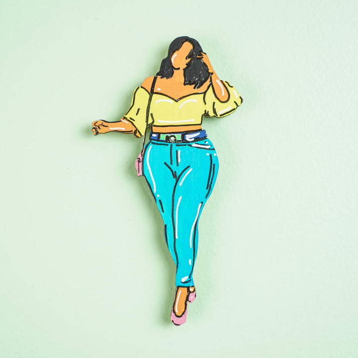 Personalized Hand-painted Beauty Theme MDF Wood Fridge Magnet