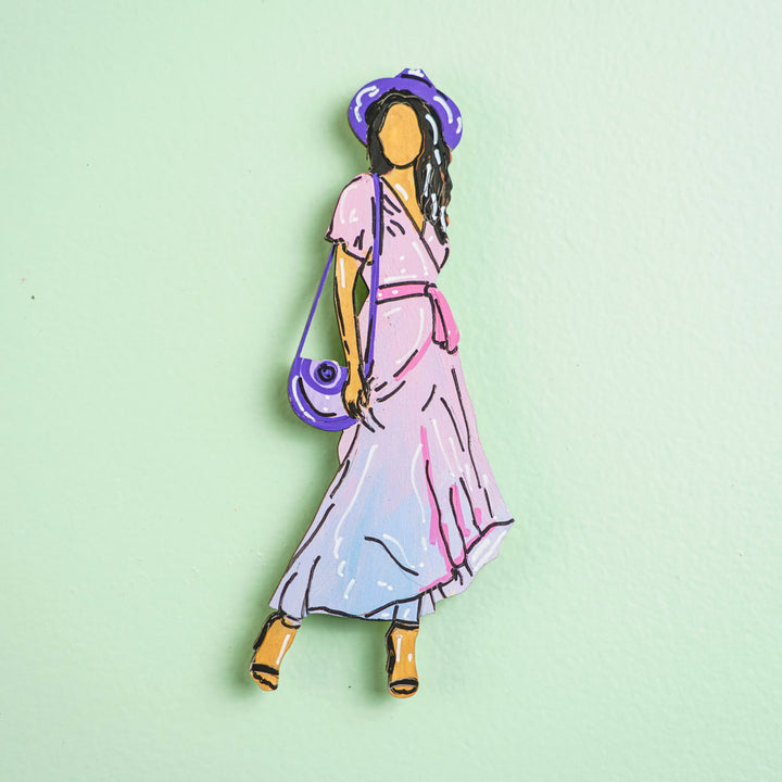 Personalized Hand-painted Traveller Theme MDF Wood Fridge Magnet