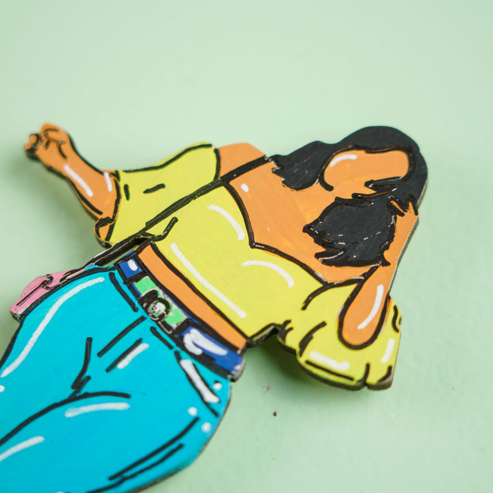 Personalized Hand-painted Beauty Theme MDF Wood Fridge Magnet