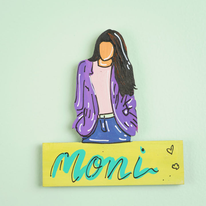 Personalized Hand-painted Boss Lady Theme MDF Wood Fridge Magnet