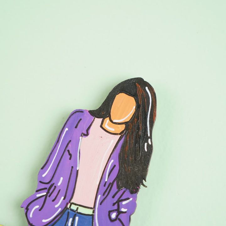 Personalized Hand-painted Boss Lady Theme MDF Wood Fridge Magnet