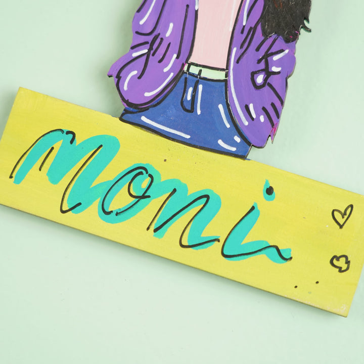 Personalized Hand-painted Boss Lady Theme MDF Wood Fridge Magnet