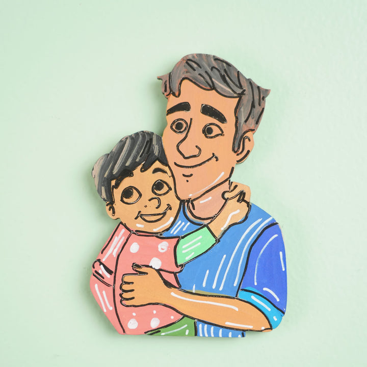 Personalized Hug Theme MDF Wood Fridge Magnet For Fathers