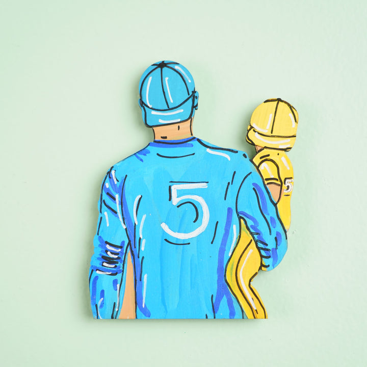 Personalized Cricket Theme MDF Wood Fridge Magnet For Fathers