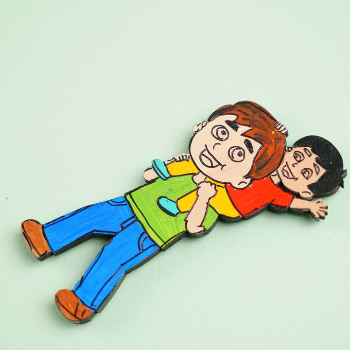 Personalized Dad & Son Theme MDF Wood Fridge Magnet For Fathers