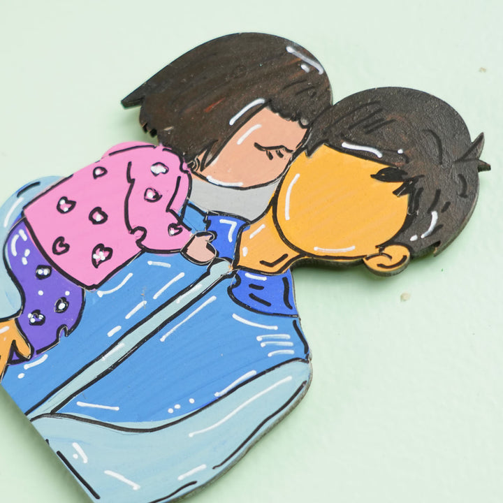 Personalized Cherished Moments Theme MDF Wood Fridge Magnet For Fathers