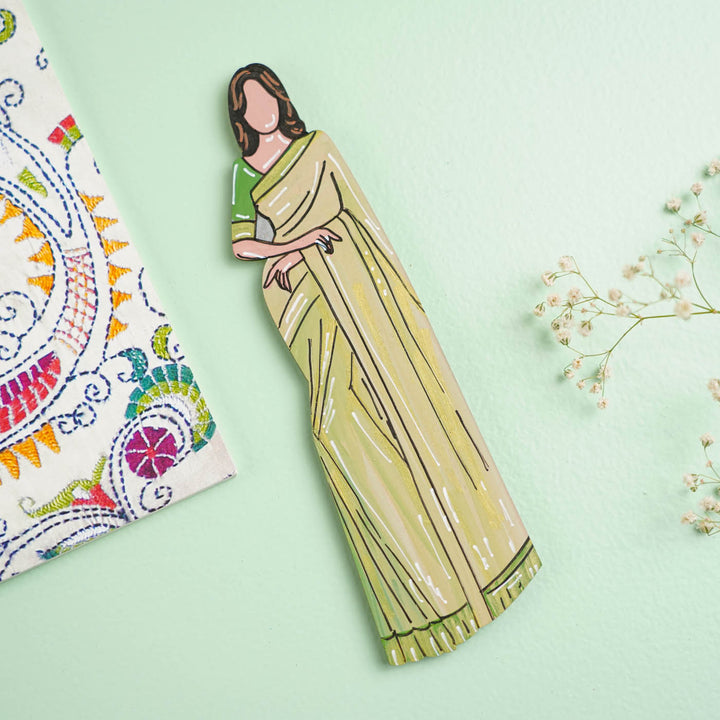 Hand-painted Ethnic Lover Theme MDF Wood Fridge Magnet