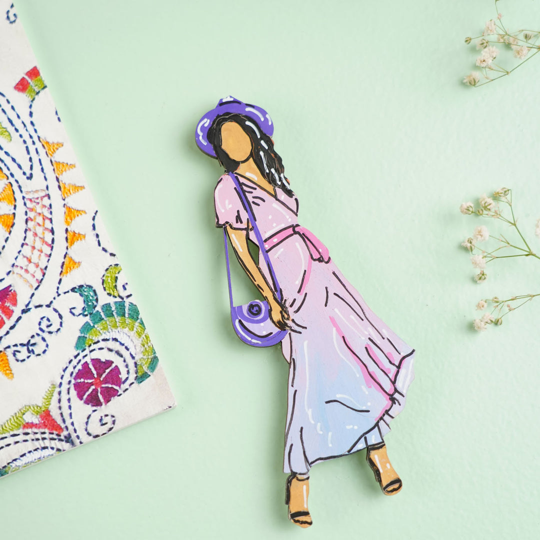 Personalized Hand-painted Traveller Theme MDF Wood Fridge Magnet