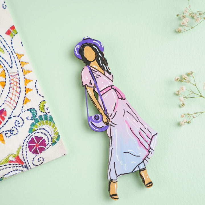 Personalized Hand-painted Traveller Theme MDF Wood Fridge Magnet
