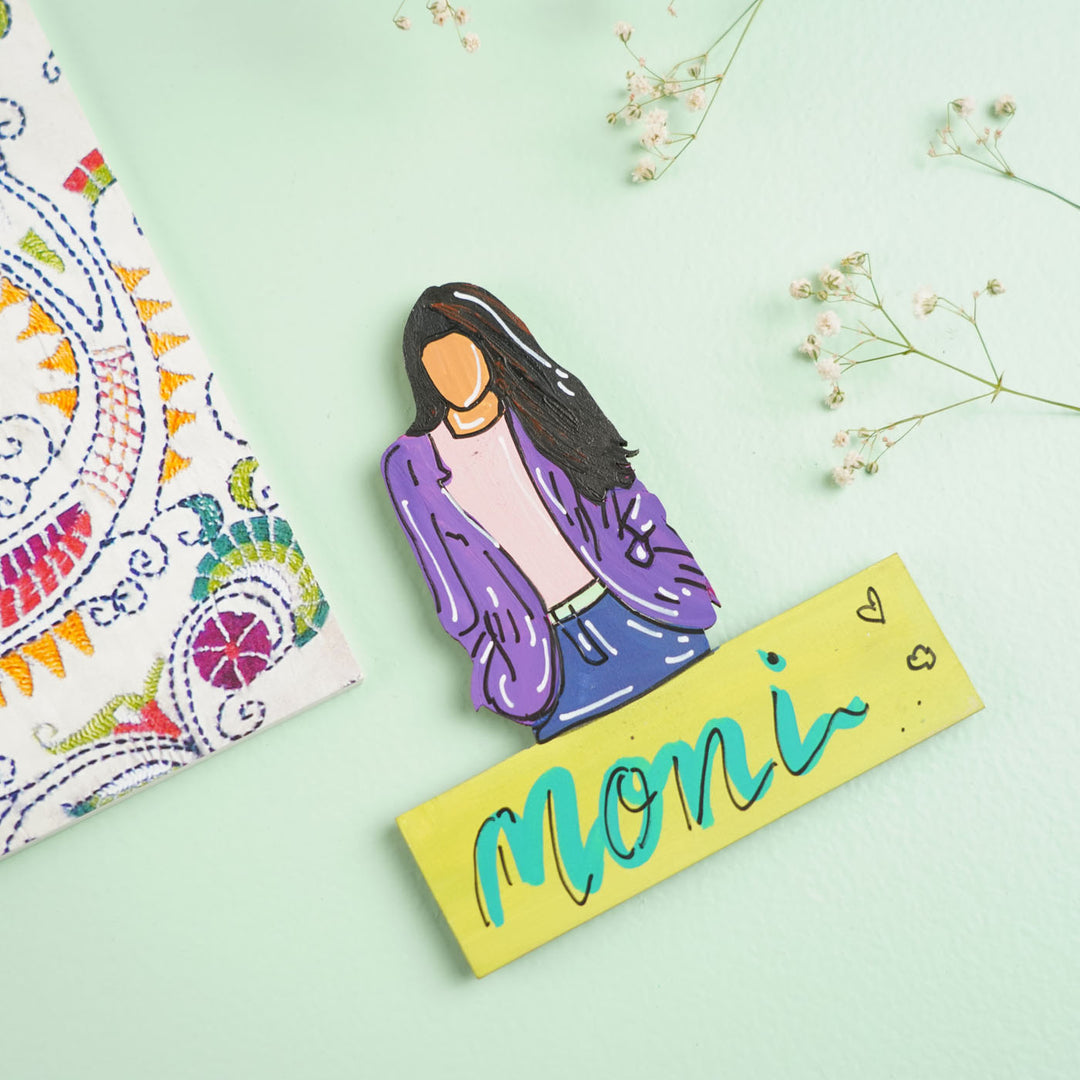 Personalized Hand-painted Boss Lady Theme MDF Wood Fridge Magnet