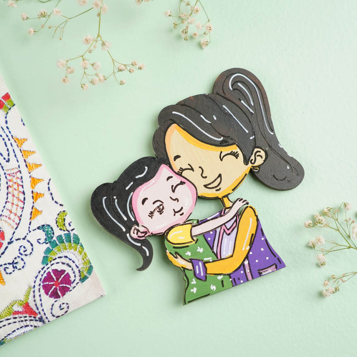 Personalized Mom & Daughter Theme MDF Wood Fridge Magnet For Mothers