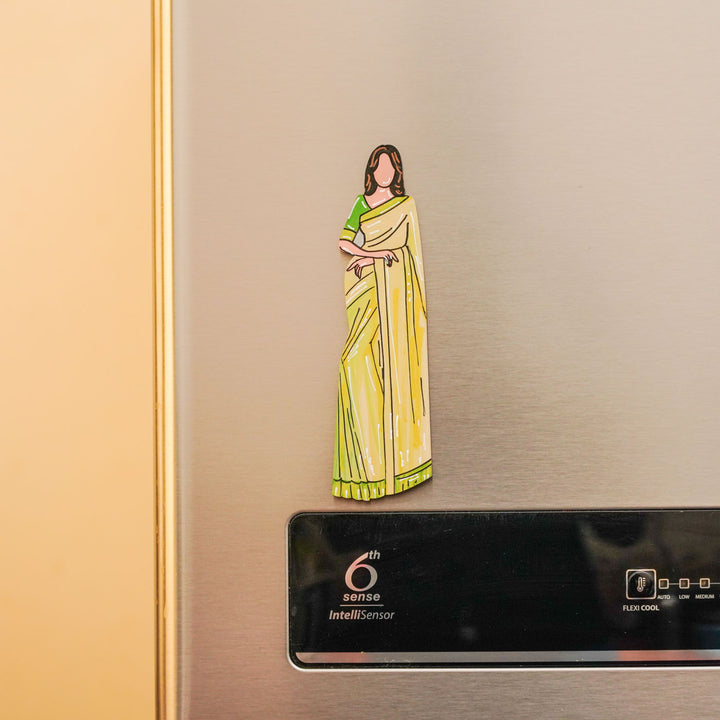 Hand-painted Ethnic Lover Theme MDF Wood Fridge Magnet