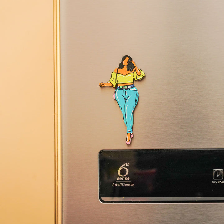 Personalized Hand-painted Beauty Theme MDF Wood Fridge Magnet