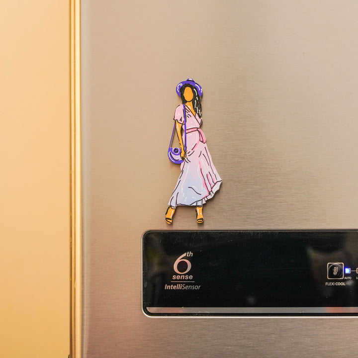 Personalized Hand-painted Traveller Theme MDF Wood Fridge Magnet