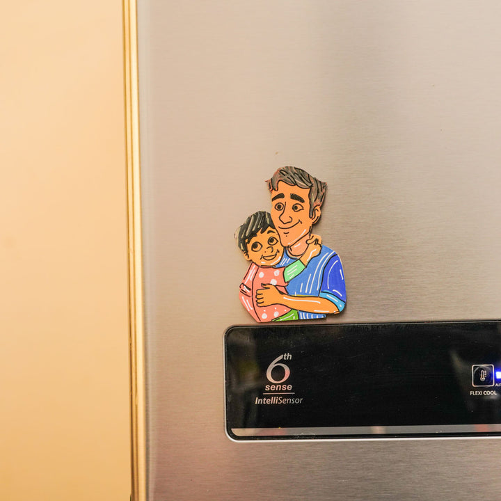Personalized Hug Theme MDF Wood Fridge Magnet For Fathers