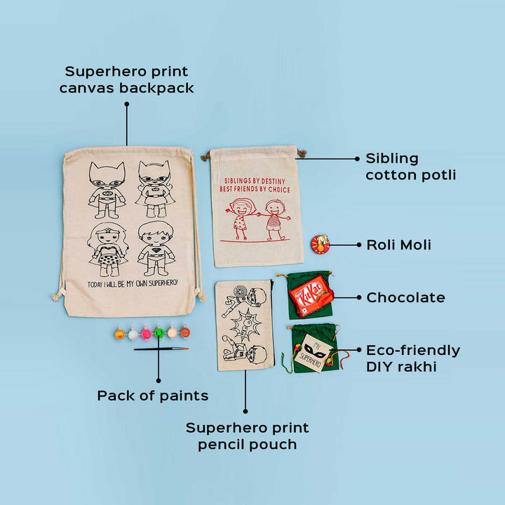 Eco-Friendly Fabric Painting DIY Rakhi Hamper With Rice & Roli