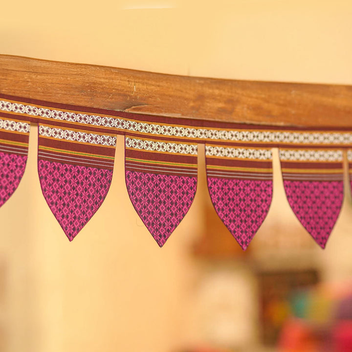 42 Inch Handmade Peepal Leaf Design Khunn Fabric Cotton Toran