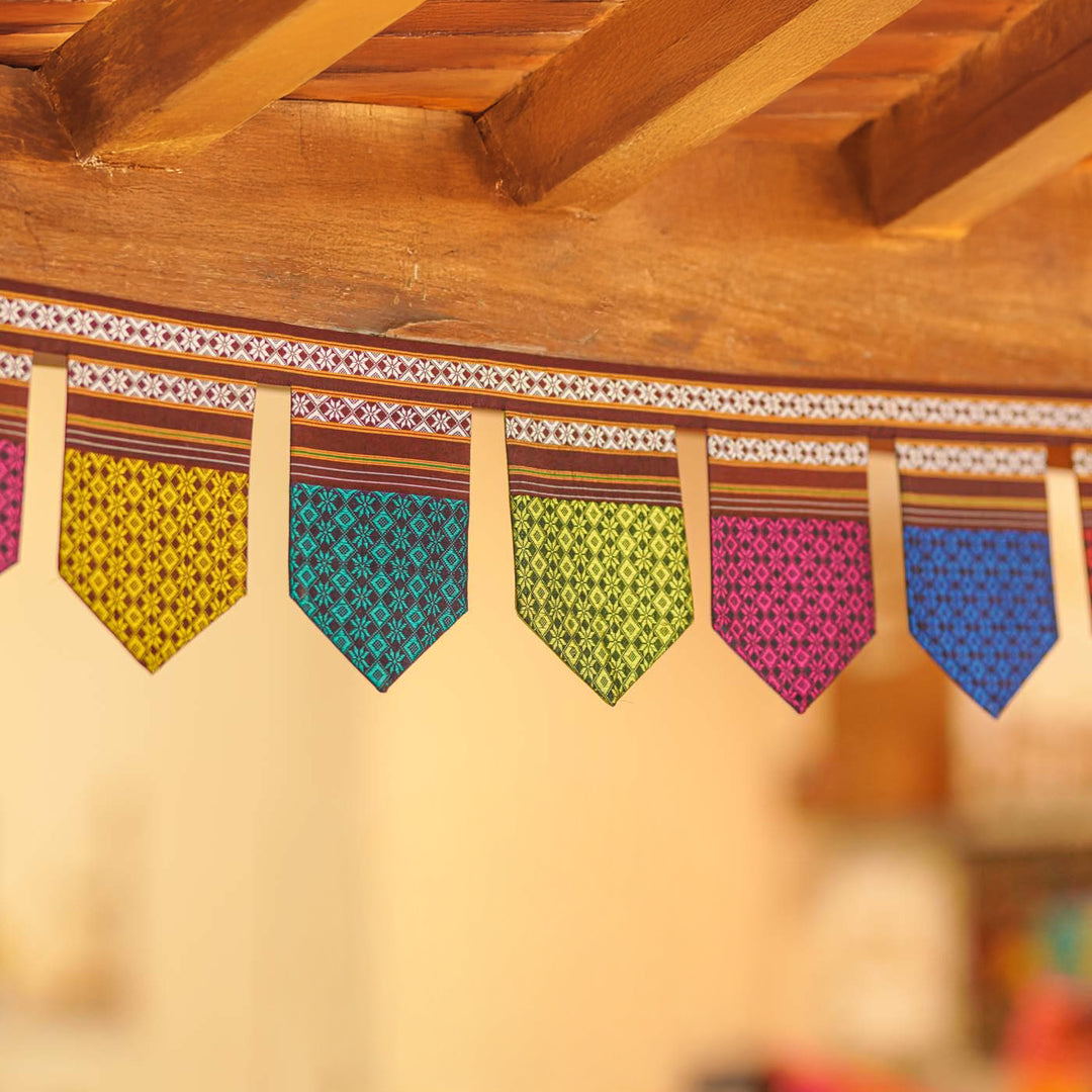 42 Inch Handmade Multicolor Floral Design Khunn Fabric Cotton Toran