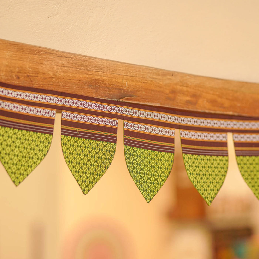 42 Inch Handmade Peepal Leaf Design Khunn Fabric Cotton Toran