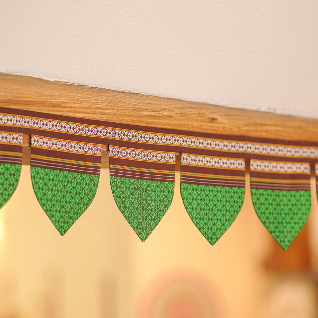42 Inch Handmade Peepal Leaf Design Khunn Fabric Cotton Toran