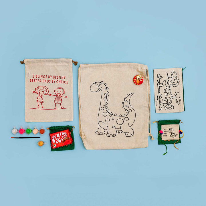 Eco-Friendly Fabric Painting DIY Rakhi Hamper With Rice & Roli