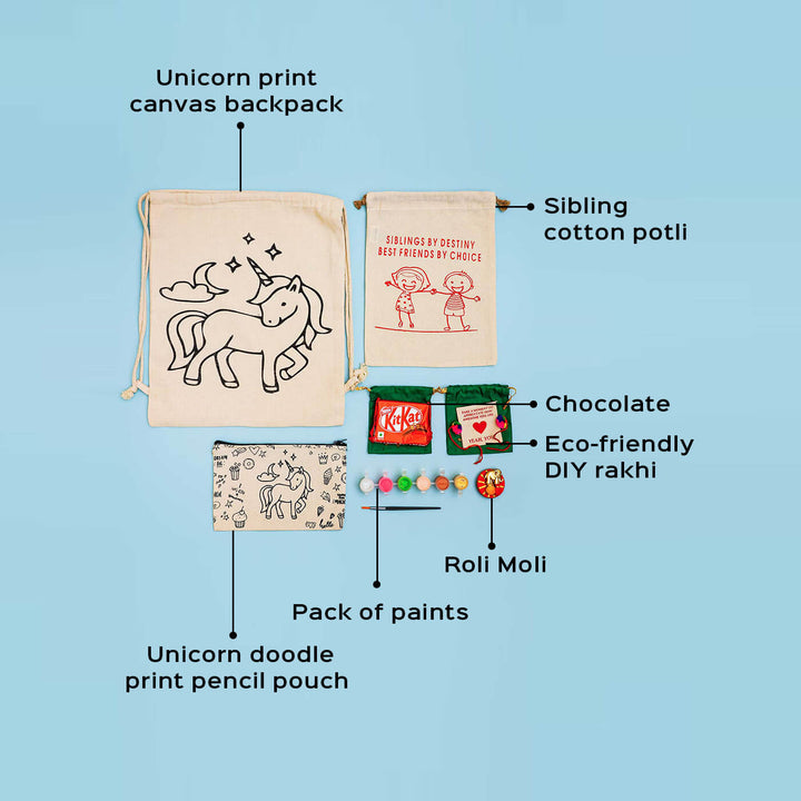 Eco-Friendly Fabric Painting DIY Rakhi Hamper With Rice & Roli