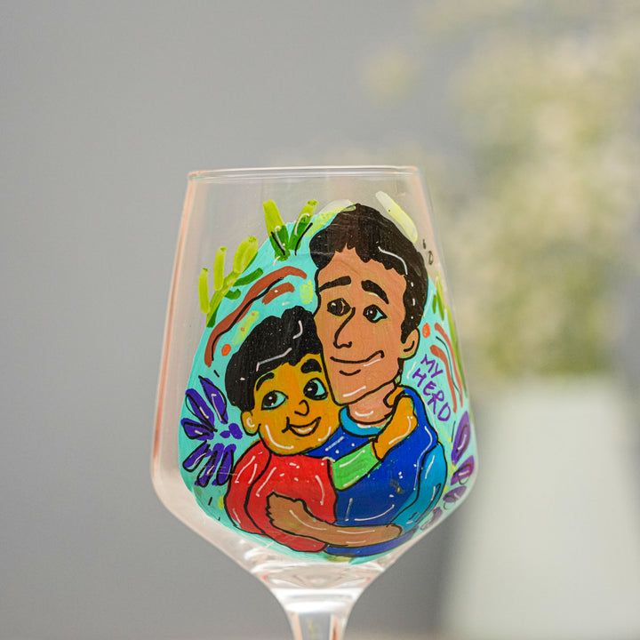 Personalized Dad Theme Wine Glass For Fathers