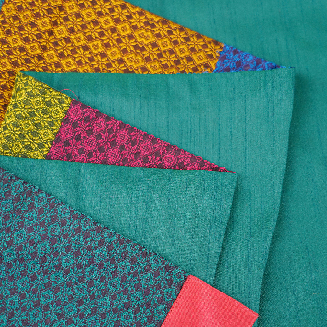 Handmade Colorful Geometry Design Khunn Fabric Cotton Table Runner | 12 x 60 Inch