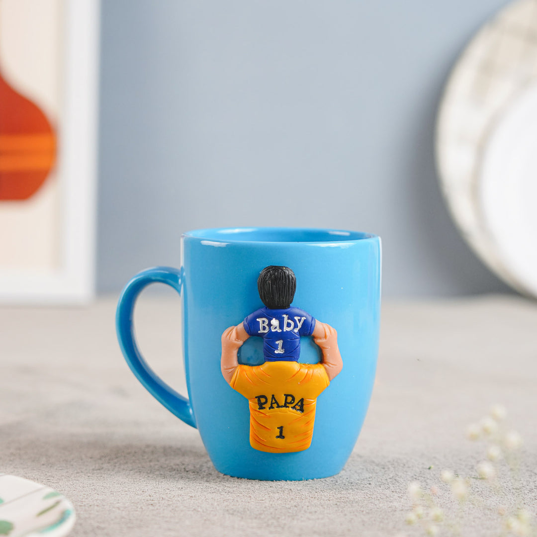 Personalized Polymer Clay Dad And Son Theme Ceramic Mug