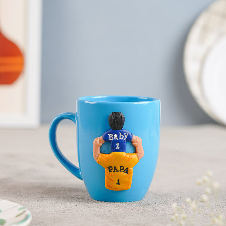 Personalized Polymer Clay Dad And Son Theme Ceramic Mug