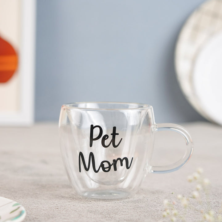 Personalized Handmade Heart Shape Double Wall Glass Mug