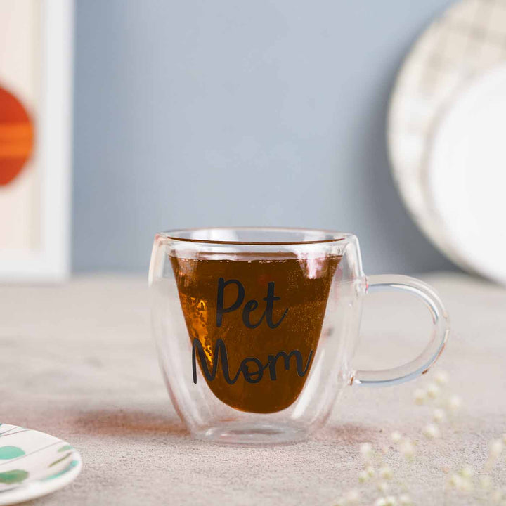 Personalized Handmade Heart Shape Double Wall Glass Mug