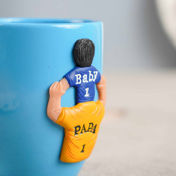 Personalized Polymer Clay Dad And Son Theme Ceramic Mug