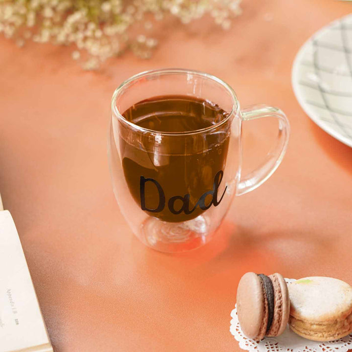 Personalized Handmade Small Double Wall Glass Mug