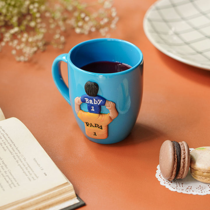 Personalized Polymer Clay Dad And Son Theme Ceramic Mug