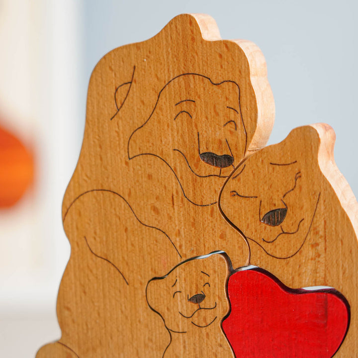 Personalized Lion Family Wooden Figurine