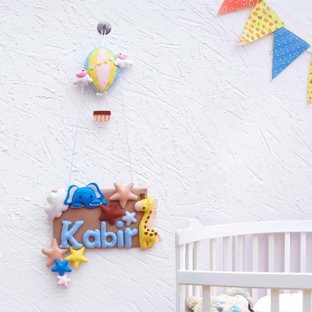 Personalized Kid's Jungle Theme Felt Nameplate for Boys
