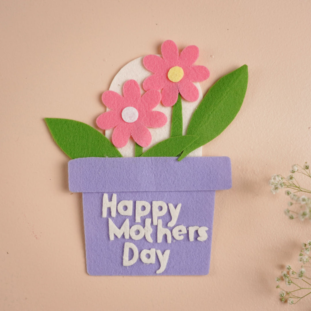 Handmade "Happy Mother's Day" Planter Theme Felt Fridge Magnet