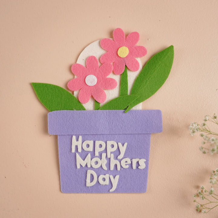 Handmade "Happy Mother's Day" Planter Theme Felt Fridge Magnet