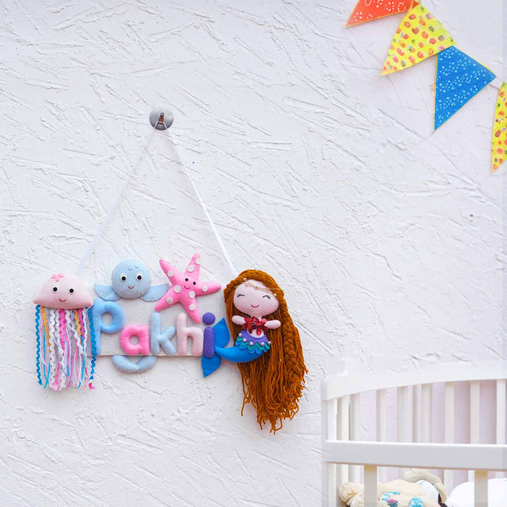 Personalized Kid's Mermaid Theme Felt Nameplate for Girls