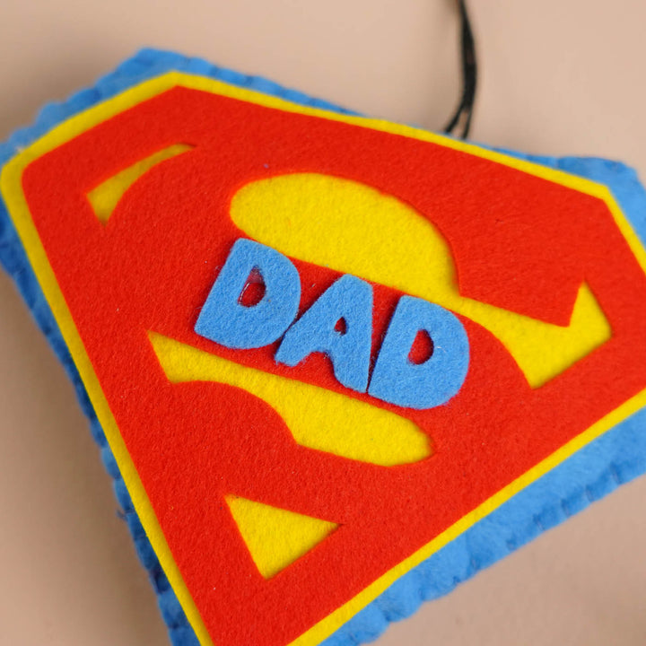 Handmade Superdad Theme Felt Car Hanging