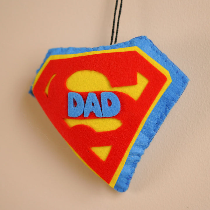 Handmade Superdad Theme Felt Car Hanging