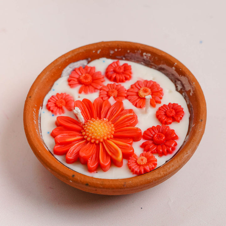 Handmade Pink Floral Soy Wax Candle