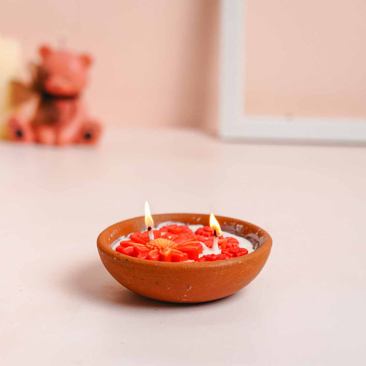 Handmade Pink Floral Soy Wax Candle