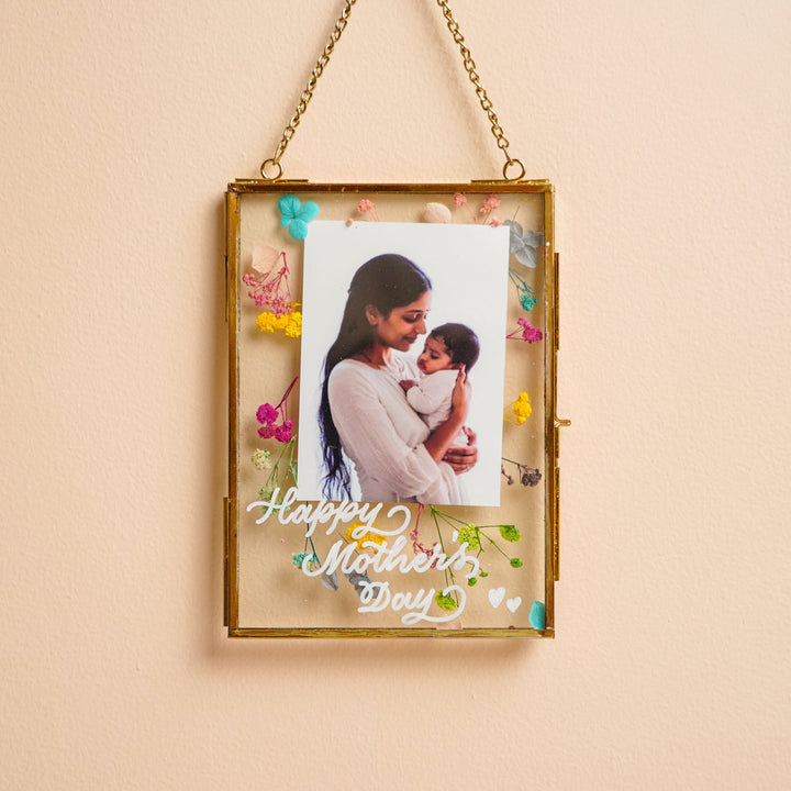 Photo Personalized Vintage Glass Keychain For Mothers