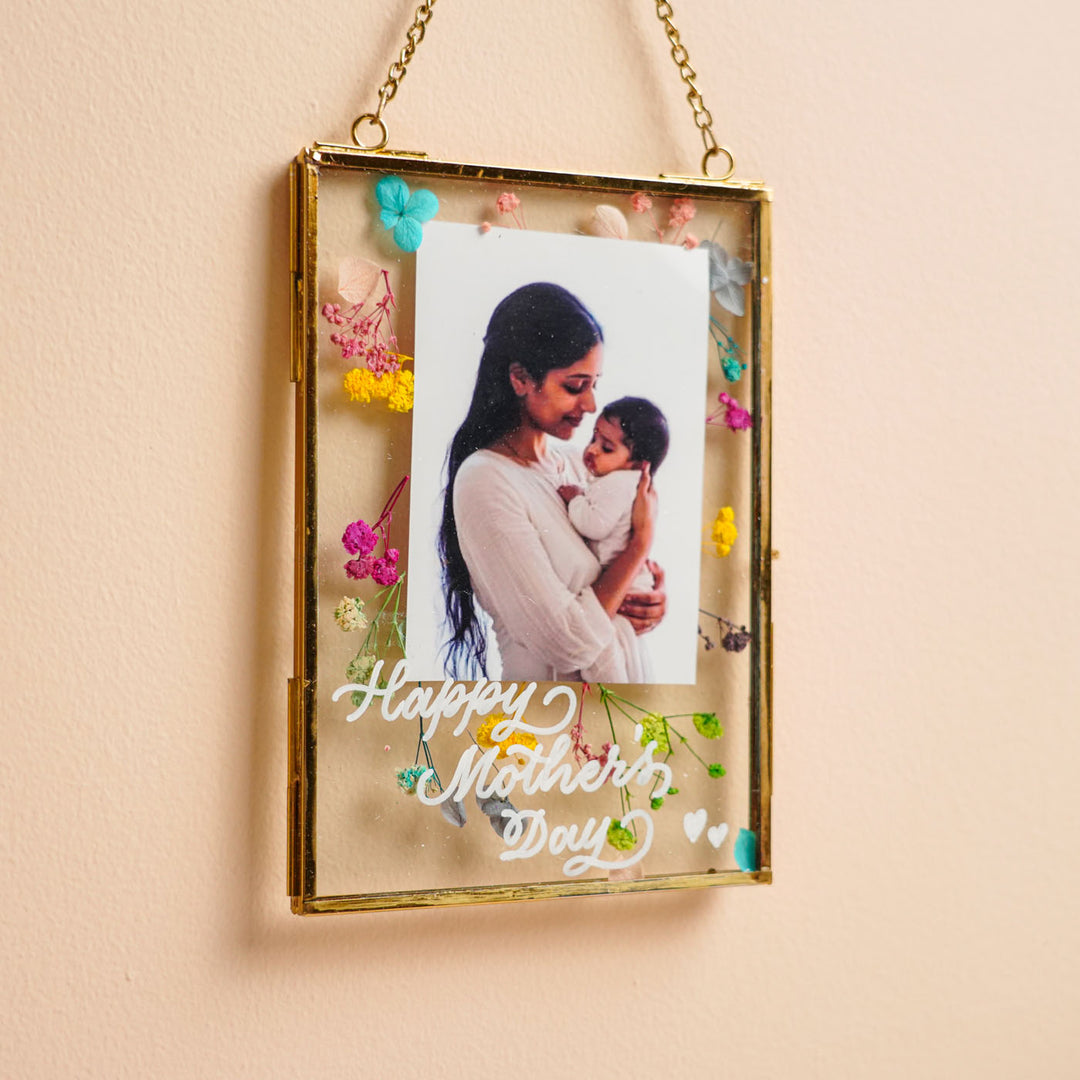 Photo Personalized Vintage Glass Keychain For Mothers