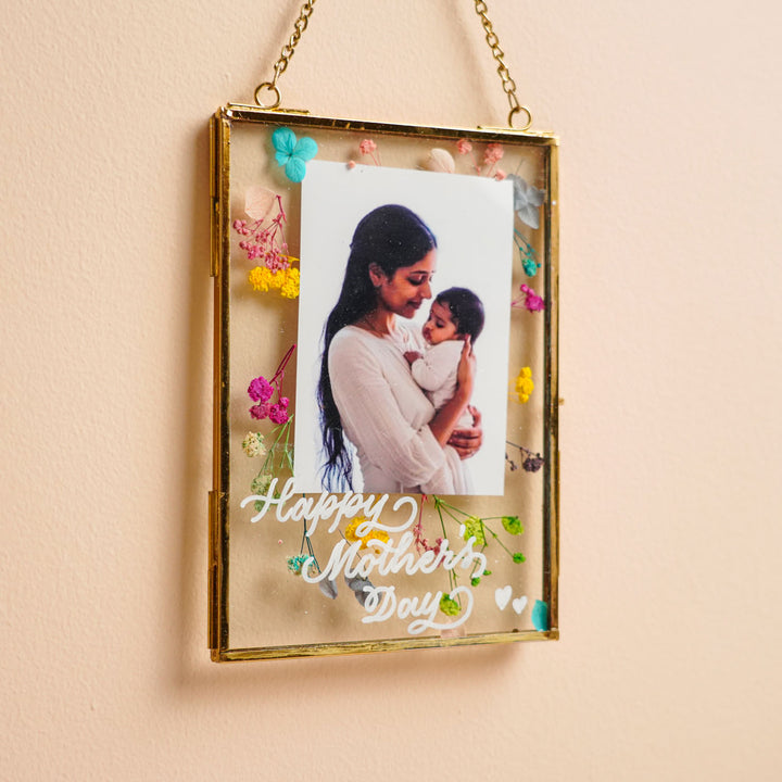 Photo Personalized Vintage Glass Keychain For Mothers