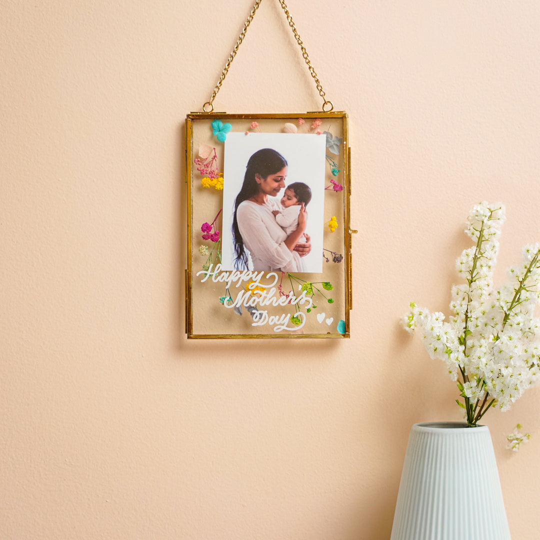 Photo Personalized Vintage Glass Keychain For Mothers