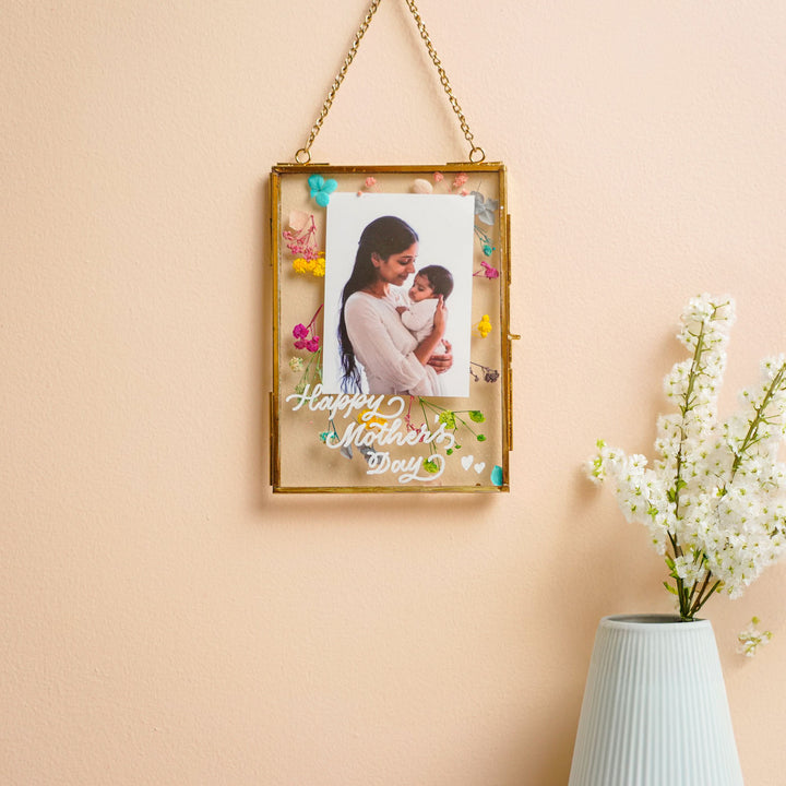 Photo Personalized Vintage Glass Keychain For Mothers