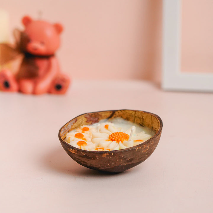 Handmade White Floral Soy Wax Candle